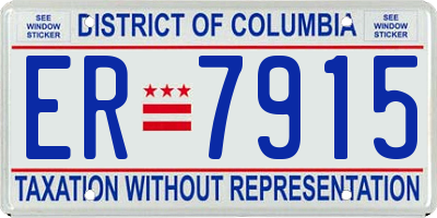 DC license plate ER7915
