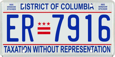 DC license plate ER7916