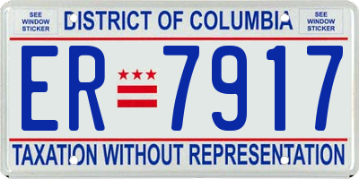 DC license plate ER7917