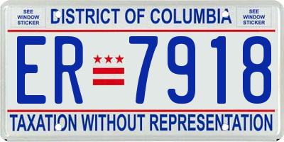 DC license plate ER7918