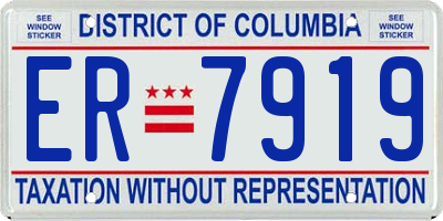 DC license plate ER7919