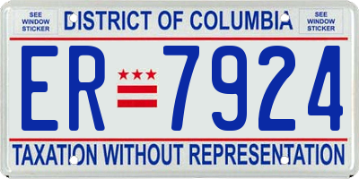 DC license plate ER7924