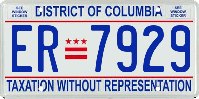 DC license plate ER7929