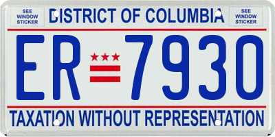 DC license plate ER7930
