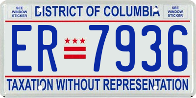 DC license plate ER7936