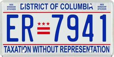 DC license plate ER7941