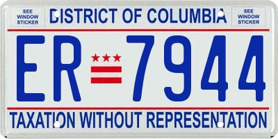 DC license plate ER7944