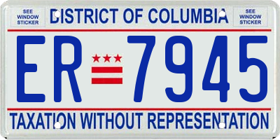 DC license plate ER7945