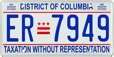 DC license plate ER7949