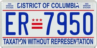 DC license plate ER7950