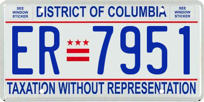 DC license plate ER7951