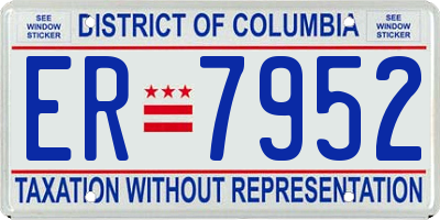 DC license plate ER7952