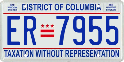 DC license plate ER7955