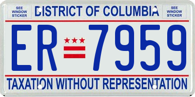 DC license plate ER7959