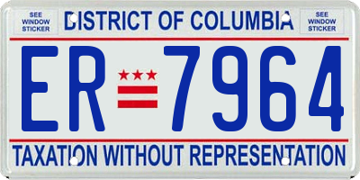 DC license plate ER7964