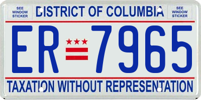 DC license plate ER7965