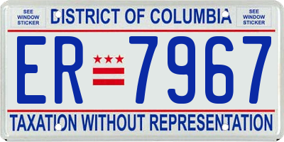 DC license plate ER7967