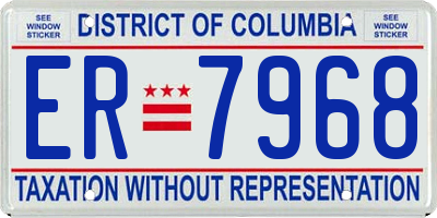 DC license plate ER7968