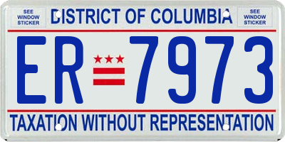 DC license plate ER7973