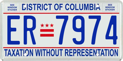 DC license plate ER7974