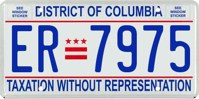 DC license plate ER7975