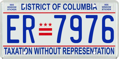 DC license plate ER7976
