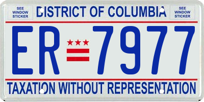 DC license plate ER7977