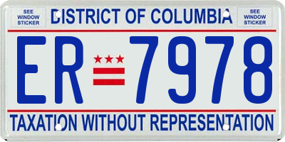 DC license plate ER7978