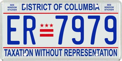 DC license plate ER7979