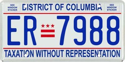 DC license plate ER7988
