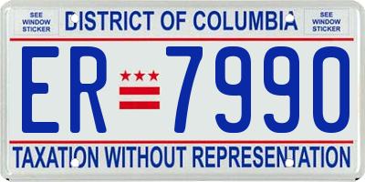 DC license plate ER7990