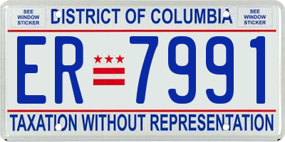 DC license plate ER7991