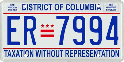 DC license plate ER7994