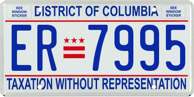 DC license plate ER7995