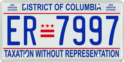 DC license plate ER7997