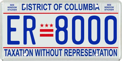 DC license plate ER8000