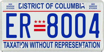 DC license plate ER8004