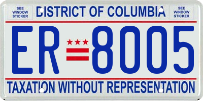 DC license plate ER8005
