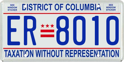 DC license plate ER8010