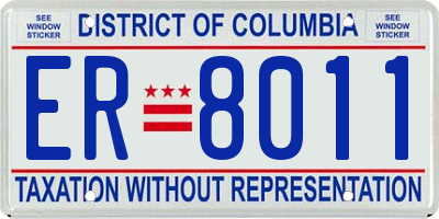 DC license plate ER8011