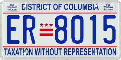 DC license plate ER8015