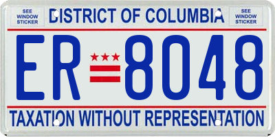 DC license plate ER8048