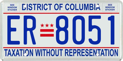 DC license plate ER8051