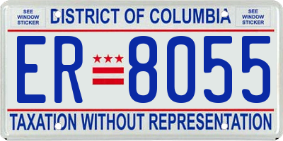 DC license plate ER8055