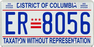 DC license plate ER8056