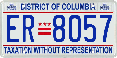 DC license plate ER8057