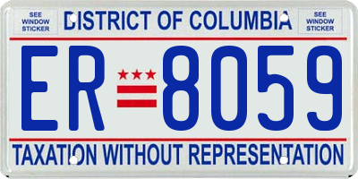 DC license plate ER8059