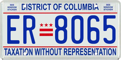 DC license plate ER8065