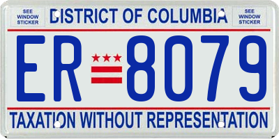 DC license plate ER8079