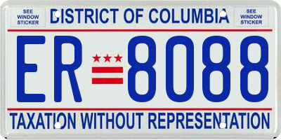 DC license plate ER8088